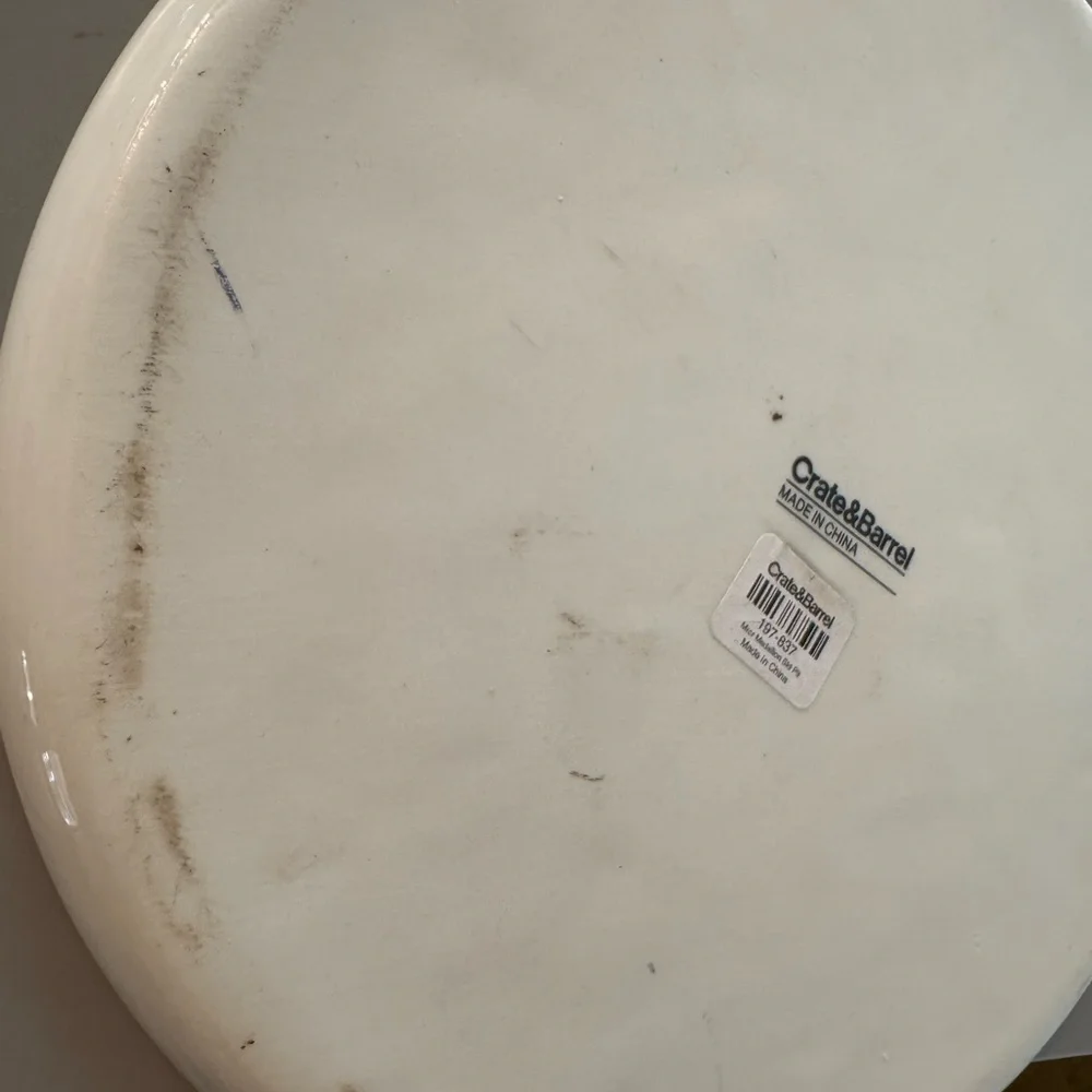 NEW Crate & Barrel Mercer Sandwich Appetizer Plates 9 inch Set of 4 As Is